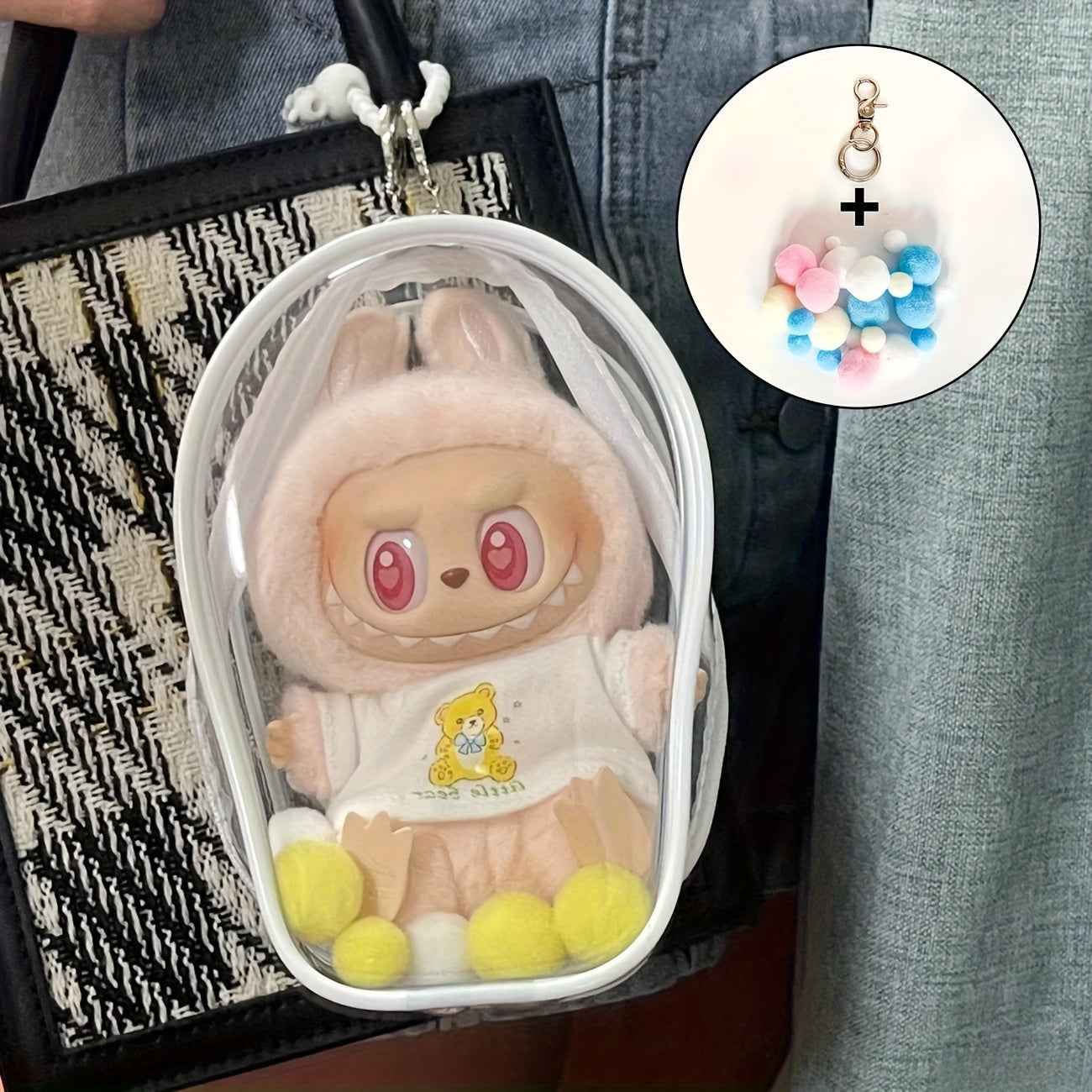 🎒 Labubu Sac Jardin Secret – Le Cocon Transparent pour Vos Compagnons de Cœur