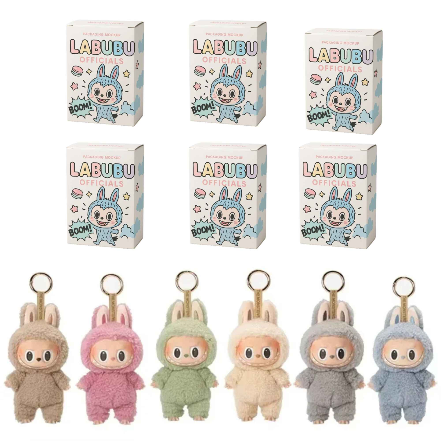 🔑 Porte-clé Monstre Kawaii Labubu Macaron – Série Surprise par LABUBU OFFICIALS