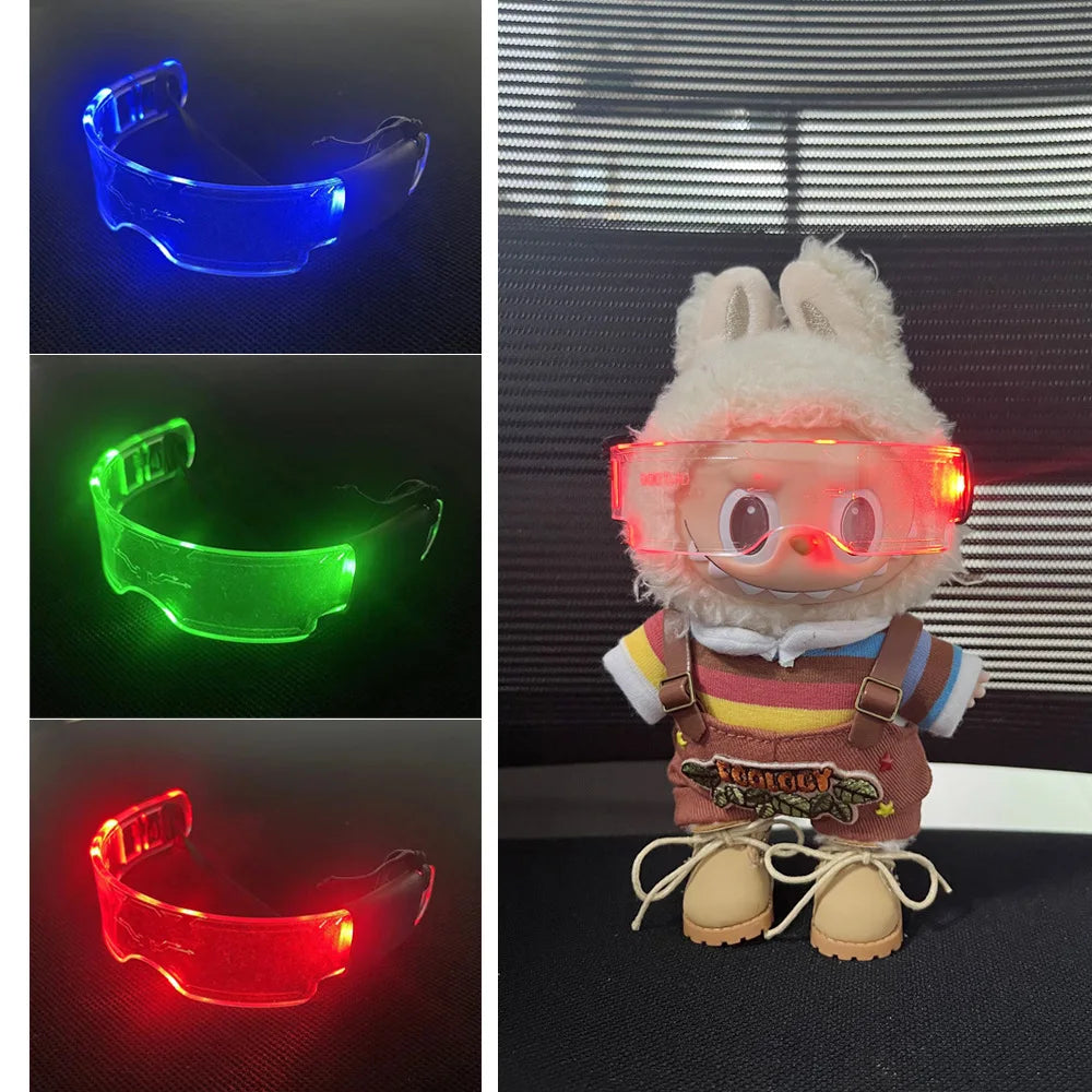 🌈 Lunettes Lumineuses DIY pour Poupées LABUBU – Taille 15 à 20 cm