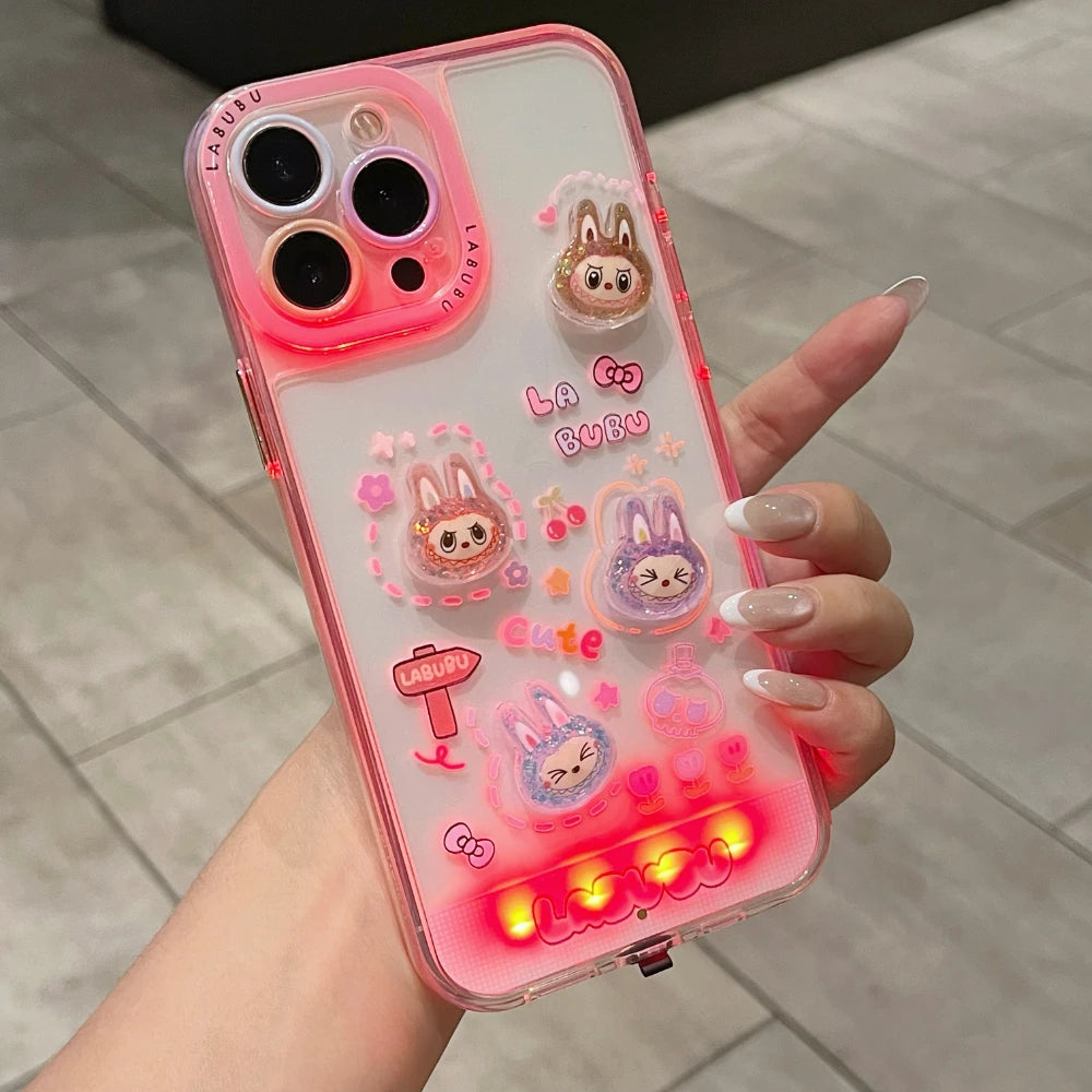 Labubu Light-Up iPhone Case β Shockproof & Glows on Calls