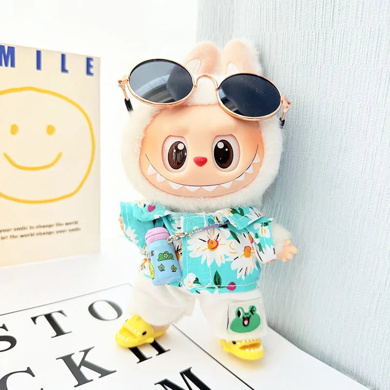 🌺 Ensemble de vêtements de luxe Hawaï pour Labubu V1/V2 – Vacances stylées au bout des doigts !