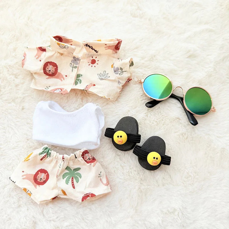 🌺 Ensemble de vêtements de luxe Hawaï pour Labubu V1/V2 – Vacances stylées au bout des doigts !