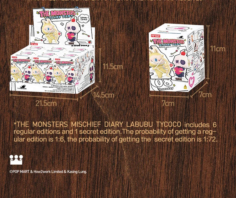 🌟 Figurine Kawaii Labubu | Série Mischief Diary – POP MART (Boîte Mystère)