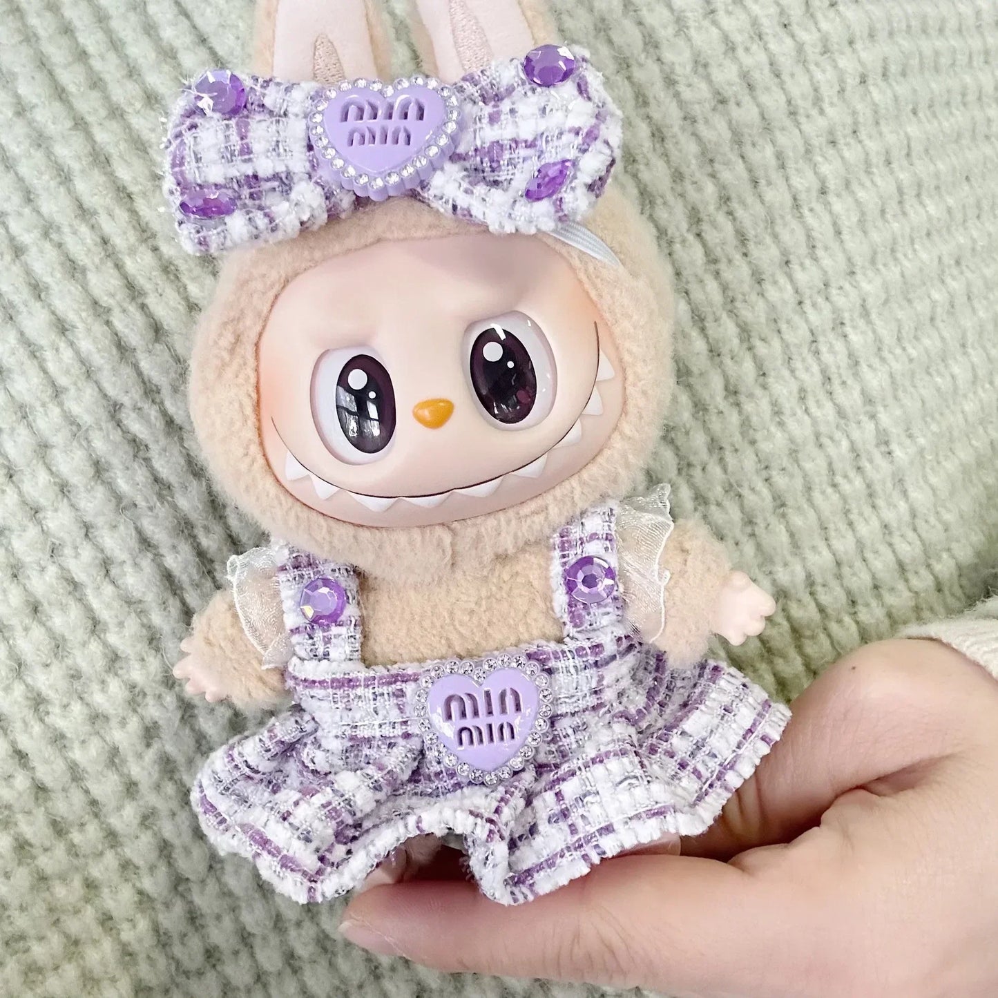 🌟 Accessoires Vêtements Mini Poupée LABUBU 17 cm – Édition K-Pop Style EXO