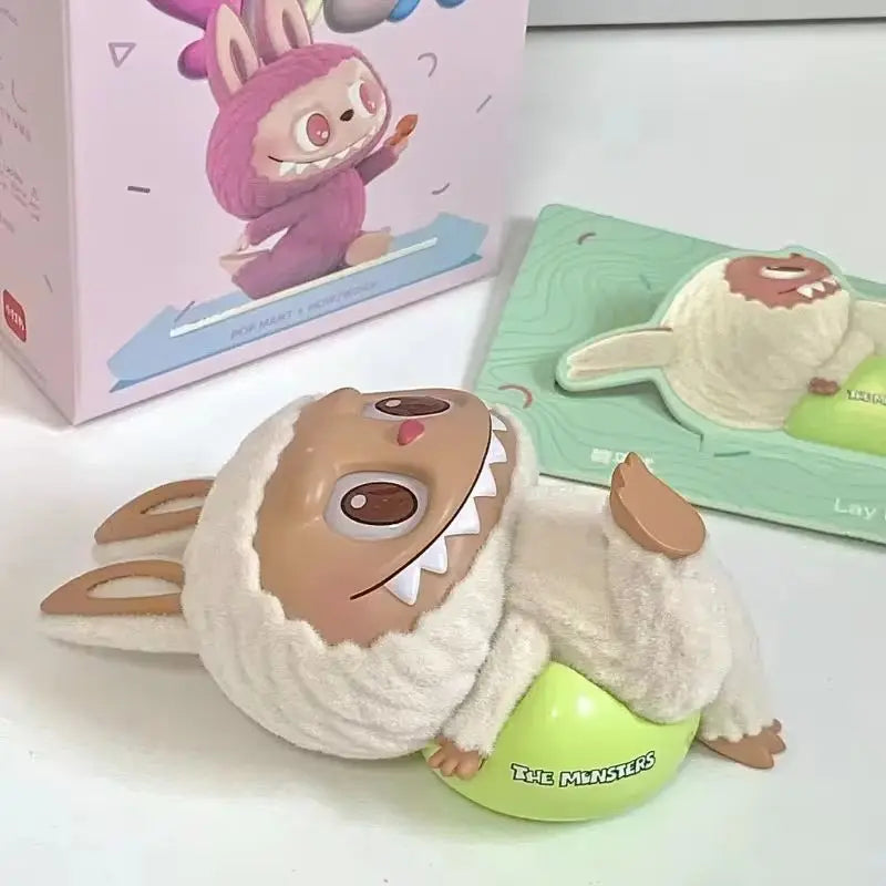 🧘 Figurine Labubu Lazy Yoga – Boîte Surprise Kawaii