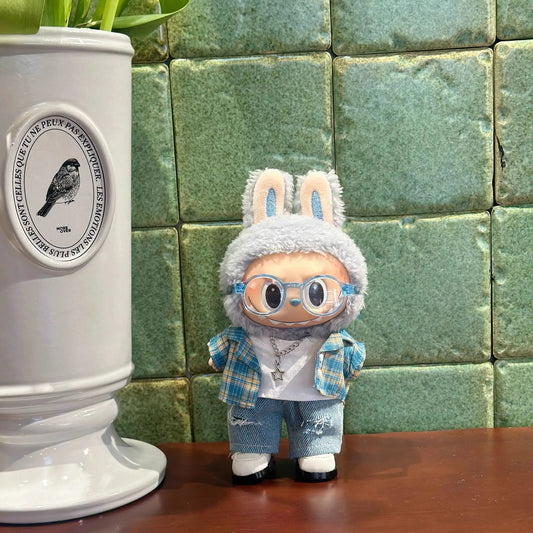 👕 Chemise en Denim Labubu – Combo Édgy pour Poupées 15/17 cm 🔥