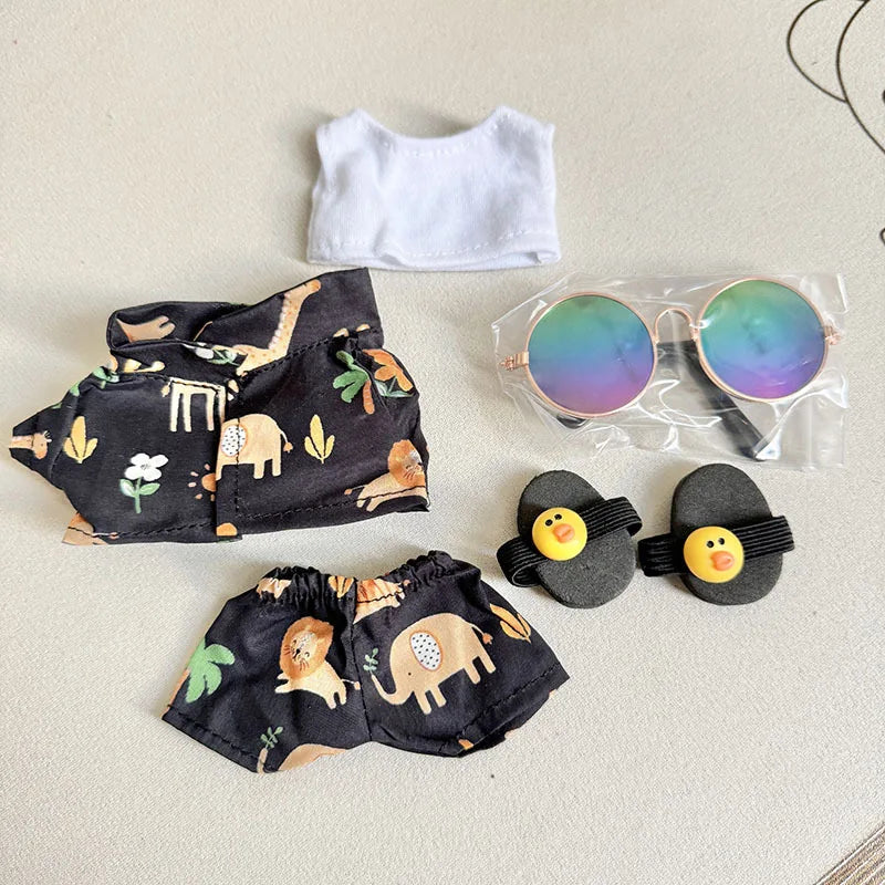🌺 Ensemble de vêtements de luxe Hawaï pour Labubu V1/V2 – Vacances stylées au bout des doigts !