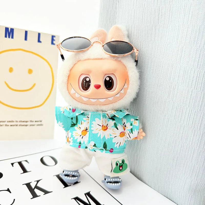 🌺 Ensemble de vêtements de luxe Hawaï pour Labubu V1/V2 – Vacances stylées au bout des doigts !