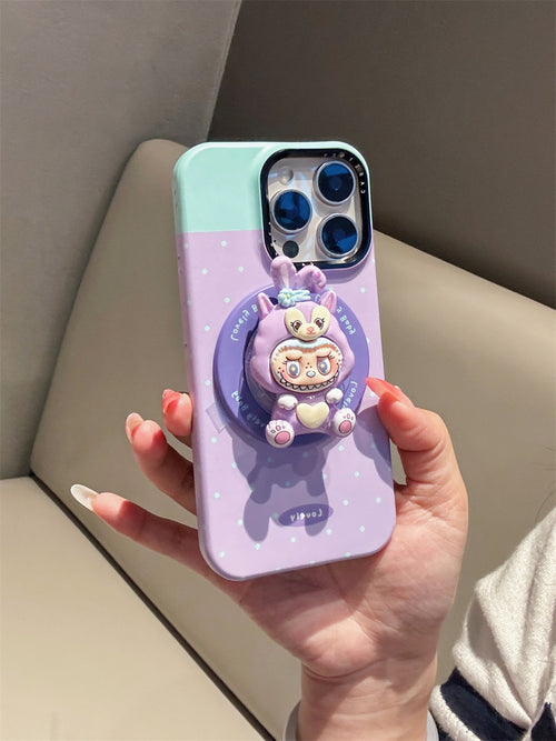 Cute Funny Rabbit StellaLou Magnetic Holder Phone Case for iPhone