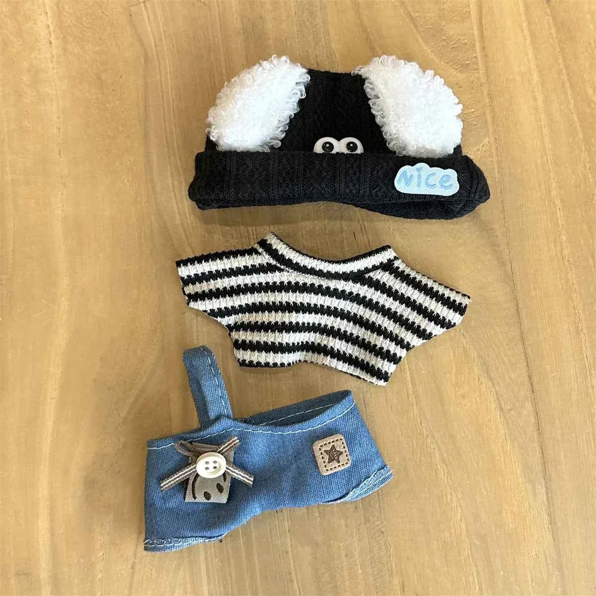 ✨ Ensemble de Vêtements en Peluche Miniature 17 cm LABUBU - Style Kpop