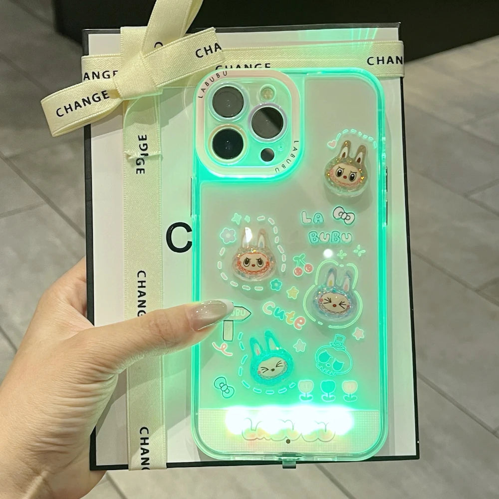 Labubu Light-Up iPhone Case β Shockproof & Glows on Calls
