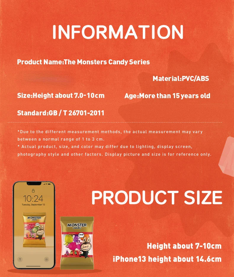 🍬 Figurine LABUBU Monsters Candy – Boîte Mystère Anime