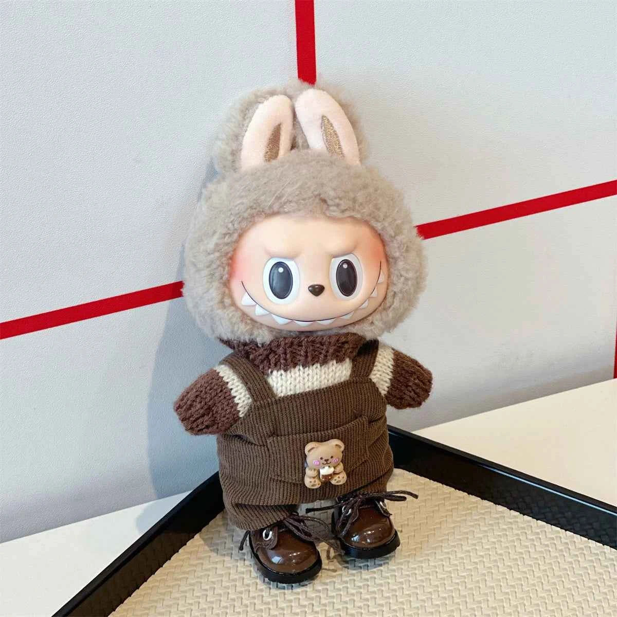 ✨ Ensemble de Vêtements en Peluche Miniature 17 cm LABUBU - Style Kpop