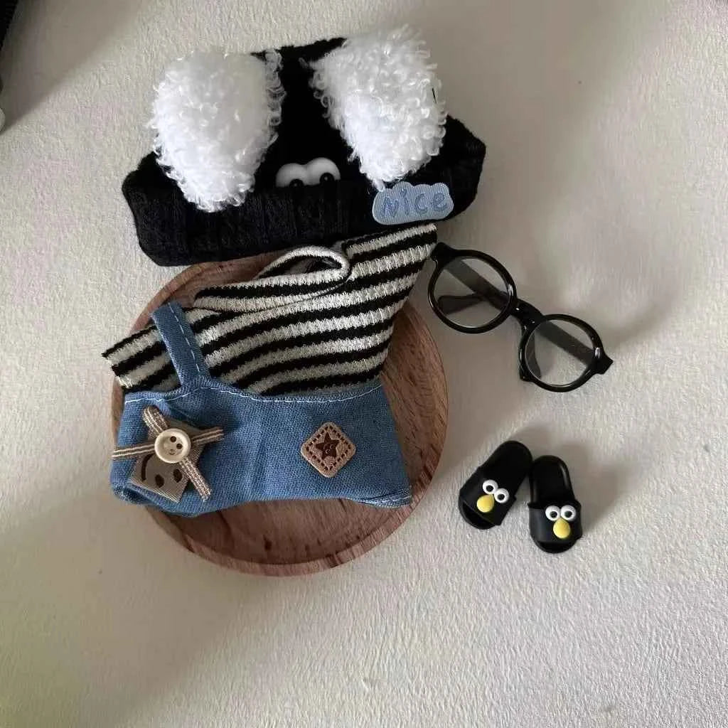 ✨ Ensemble de Vêtements en Peluche Miniature 17 cm LABUBU - Style Kpop