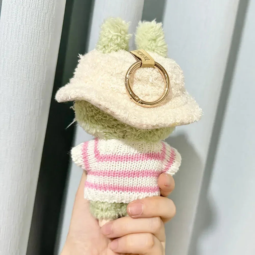 🧸 Sweater Rayé Rose & Blanc pour Poupée Labubu 17 cm