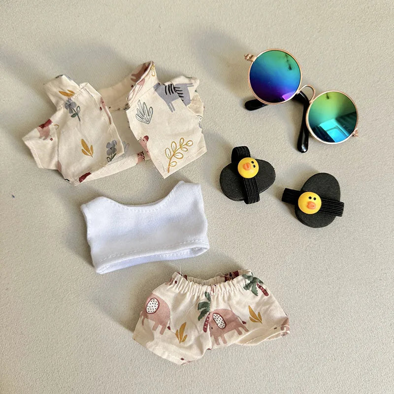 🌺 Ensemble de vêtements de luxe Hawaï pour Labubu V1/V2 – Vacances stylées au bout des doigts !