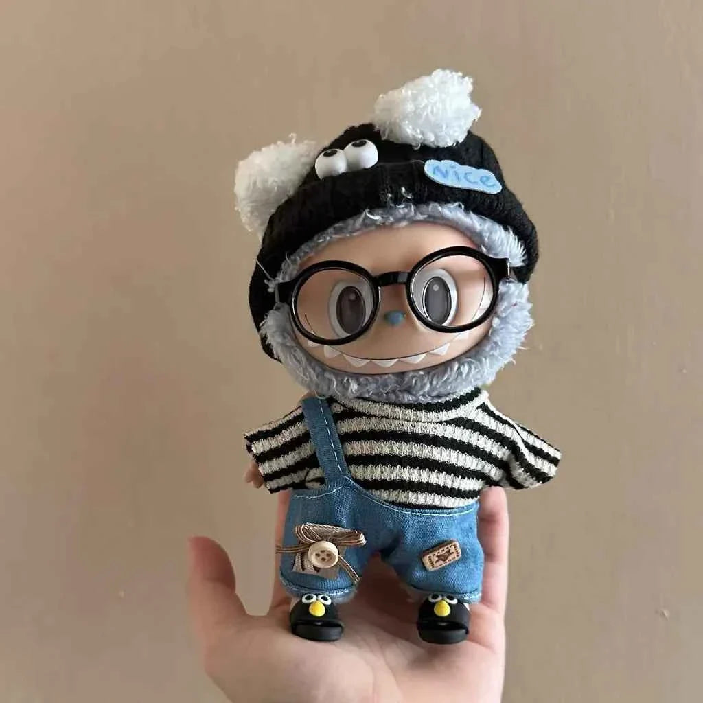 ✨ Ensemble de Vêtements en Peluche Miniature 17 cm LABUBU - Style Kpop