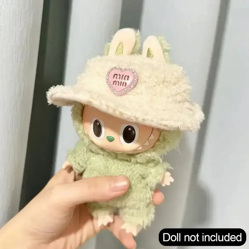 🧸 Sweater Rayé Rose & Blanc pour Poupée Labubu 17 cm