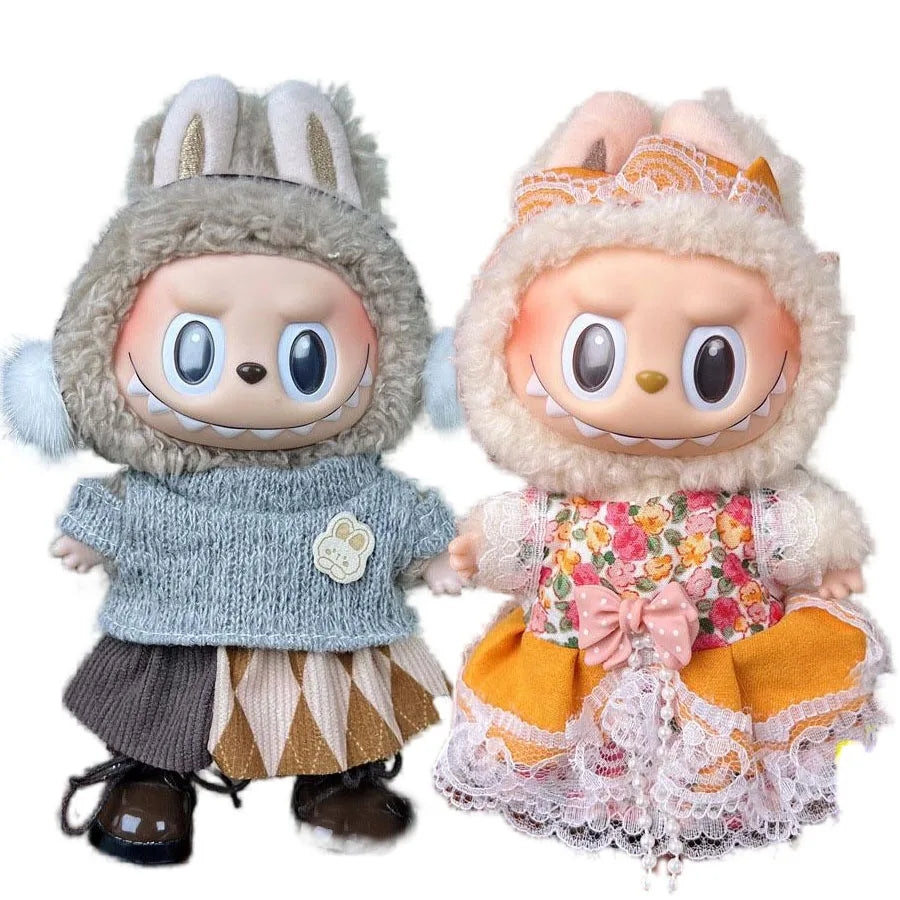 👑 Jupe & Cape Élégante pour Poupée Labubu – Taille 17 cm