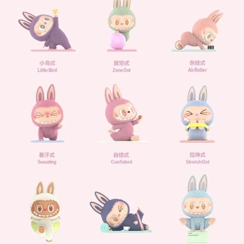 🧘 Figurine Labubu Lazy Yoga – Boîte Surprise Kawaii