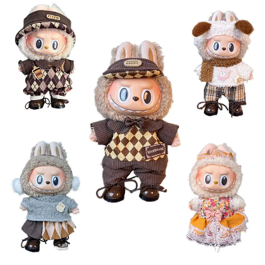 👑 Jupe &amp; Cape Élégante pour Poupée Labubu – Taille 17 cm