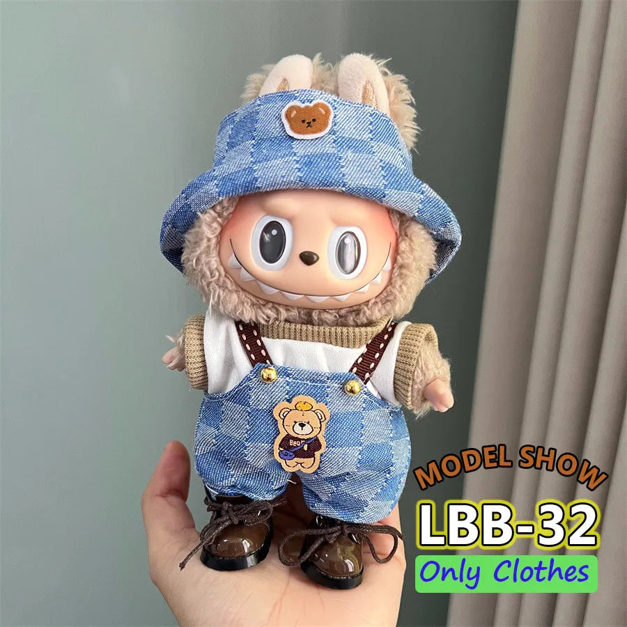 👑 Jupe &amp; Cape Élégante pour Poupée Labubu – Taille 17 cm
