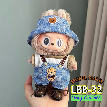 👑 Jupe &amp; Cape Élégante pour Poupée Labubu – Taille 17 cm