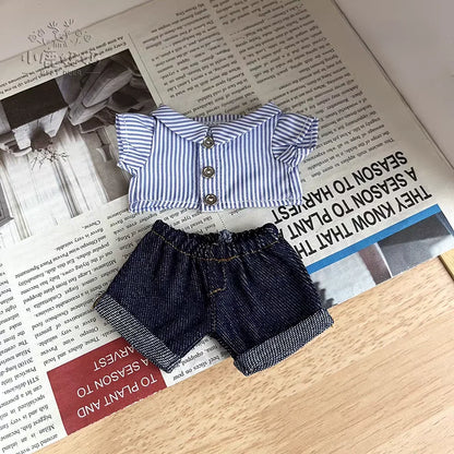 👕 Chemise en Denim Labubu – Combo Édgy pour Poupées 15/17 cm 🔥