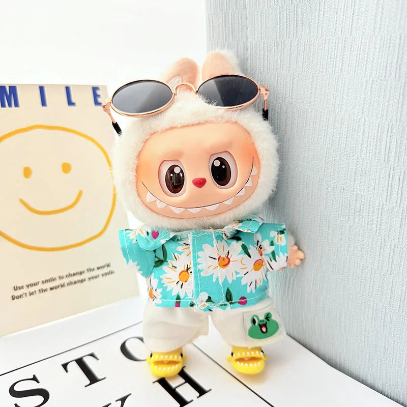 🌺 Ensemble de vêtements de luxe Hawaï pour Labubu V1/V2 – Vacances stylées au bout des doigts !