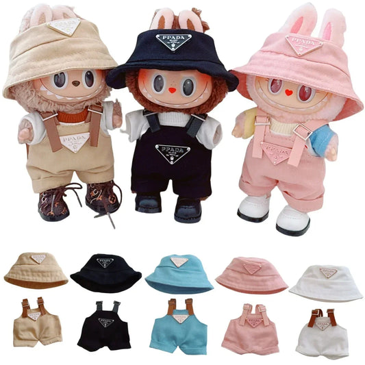 👗🧢 Vêtements Mini Poupée Labubu 17 cm – Tenue Complète avec Chapeau &amp; Chaussures