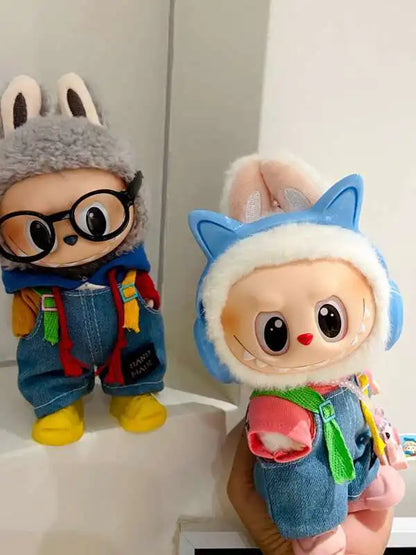 👖💙 Overalls en Denim pour Poupée Labubu – 17 cm de Style et d’Aventure !