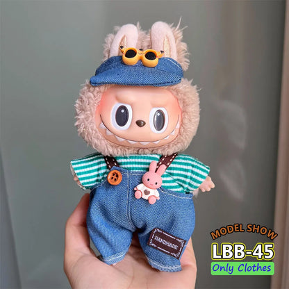 👑 Jupe &amp; Cape Élégante pour Poupée Labubu – Taille 17 cm