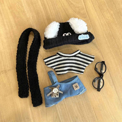 ✨ Ensemble de Vêtements en Peluche Miniature 17 cm LABUBU - Style Kpop