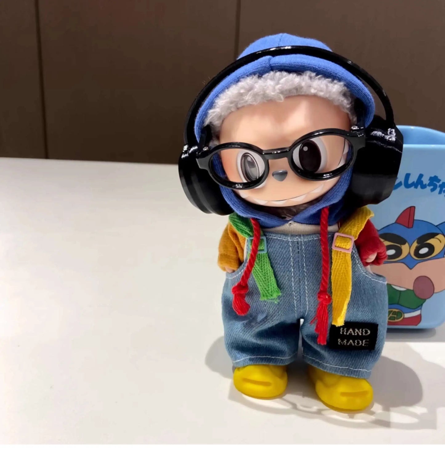 👖💙 Overalls en Denim pour Poupée Labubu – 17 cm de Style et d’Aventure !