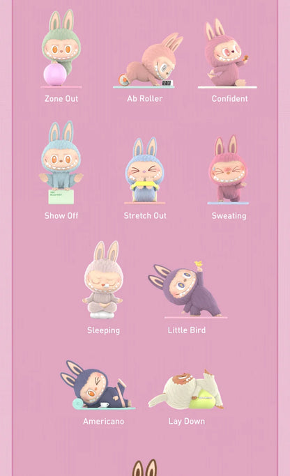 🧘♀️ LABUBU The Monsters – Série Yoga Paresseux